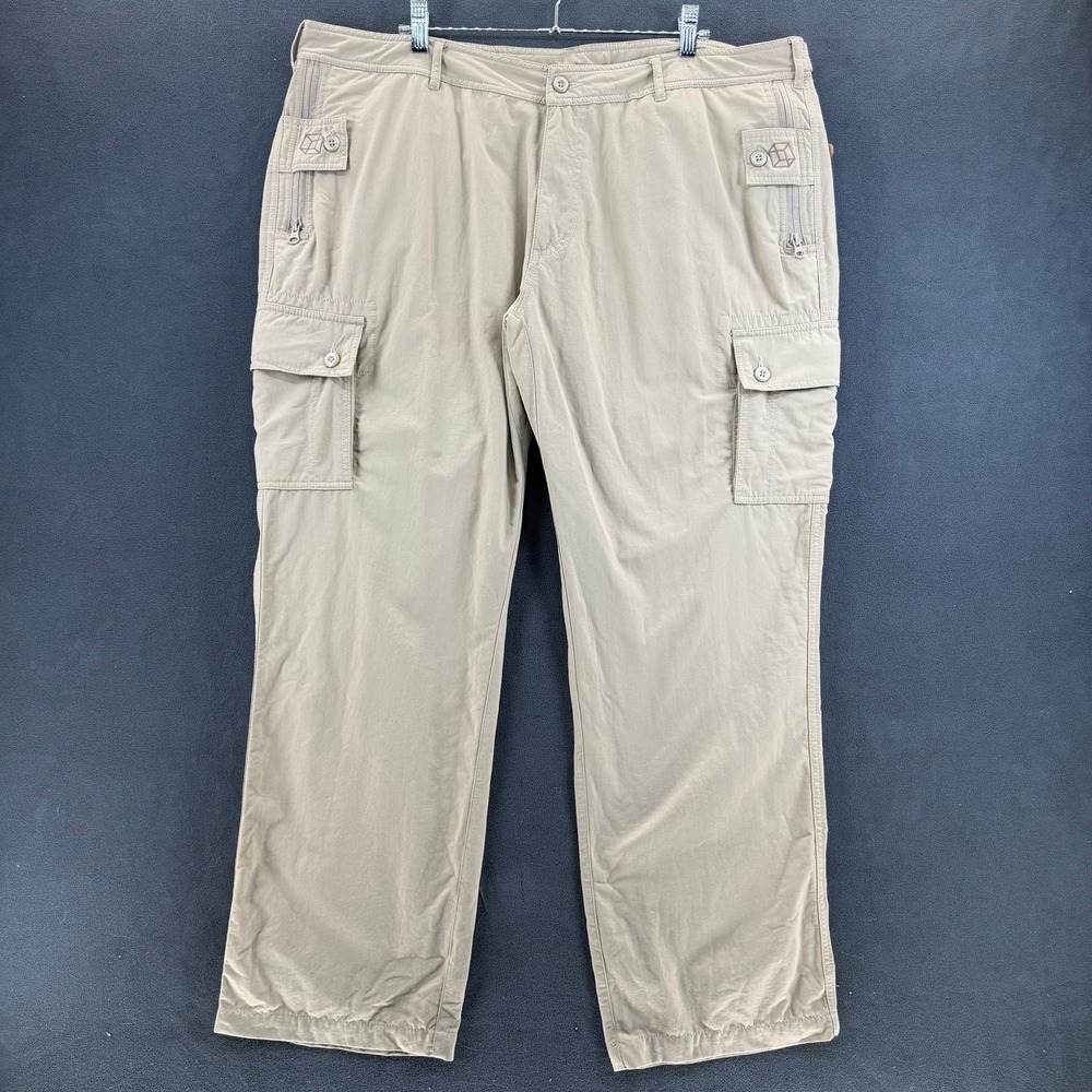 Clothing Arts Pick Pocket Proof Pants Mens 42x31 Tan Travel Cargo P-Cubed